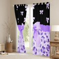 thumbnail image 3 of Castle Fairy Kids Children Cartoon Ribbon Bow-Tie Blackout Curtains Set of 2 (52x84 Each),Bling Purple Glitter Window Curtains,Animal Leopard Print Curtains and Drapes,Ultra Soft Home Decor, 3 of 6