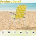 thumbnail image 3 of Ktaxon 2Pcs Patio Folding Web Lawn Chair Set, Outdoor Beach Chair, Portable Seating for Camping Picnic Party Commercial, Yellow, 3 of 10