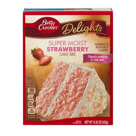 (2 pack) Betty Crocker Super Moist Strawberry Cake Mix, 15.25 (Best Filling For Strawberry Cake)