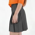 thumbnail image 3 of Ohufall Stretchy Pleated Knee-length Skirts for Women Plus Size Fashion Solid Casual High Waist School Uniform Skirt Summer Loose Comfy A-Line Athletic Tennis Skirt, 3 of 9