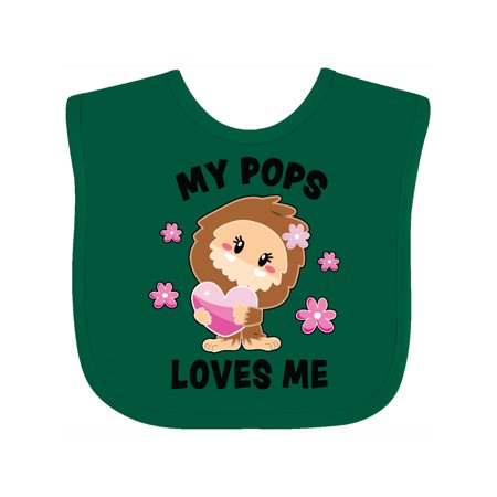 

Inktastic My Pops Loves Me with Bigfoot Gift Baby Girl Bib