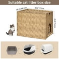 thumbnail image 7 of Cat Litter Box Enclosure with Litter Trapping Mat; Handwoven Plastic Rattan Cat House; No Installation Hidden Cat Washroom; Pet Crate for Balcony,Bedroom,Living Room, 7 of 7