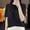 Black, variant on Guzom Fashion Womens Casual Solid Color Knit Short Sleeve Round - Neck Blouse for Everyday Wear,Black,Size M