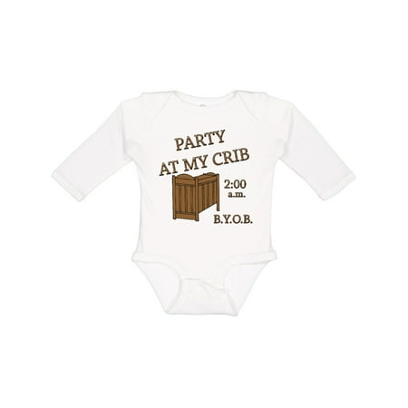 

Inktastic Party at My Crib Boys or Girls Long Sleeve Baby Bodysuit