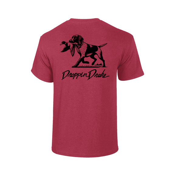 Mens Droppin Drake Dog Carrying Duck Hunting Southern Duck Call Mens Short Sleeve T-Shirt-Antique Cherry-4X-Large