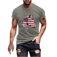thumbnail image 2 of Mens Shirts Clearance under $5.00 Independence Day Printing Short Sleeve Round Neck Shirts for Men Pullover Men's T-Shirt Shirts for Men Gray XXXL, 2 of 5