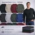 thumbnail image 5 of SOCKS'NBULK Mens Long Sleeve Dark Colorful T-Shirts, Cotton Blend - Crew Neck Bulk Tees for Men, Wholesale Sleeved Tshirt Packs - Size X-Large, 5 of 8