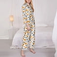 thumbnail image 3 of Balery Dog Faces Conjunto de Pijama con Estampado para Mujer, Conjunto de Dos Piezas con Manga Larga, Ropa de Dormir Suave con Bolsillos, Pijamas Cómodos-Large, 3 of 7