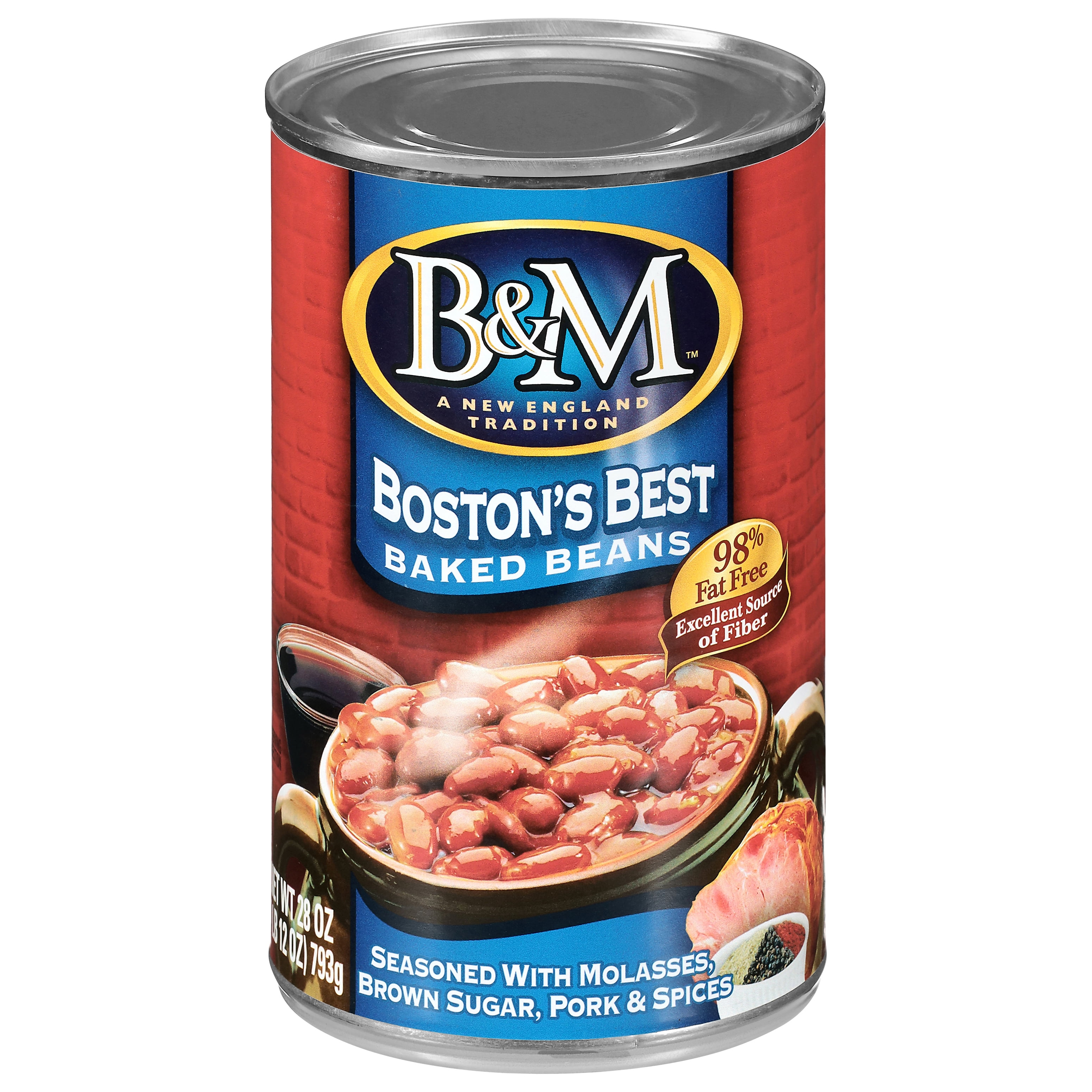 (3 pack) B&M Boston's Best Baked Beans, Shelf-Stable, 28 oz Can