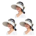 thumbnail image 2 of Guardurnaity Sombrero de algodón y lino para mujer, a prueba de viento, transpirable, plegable, para exteriores, senderismo, viajes, piscina, gorro Type1 NO1, 2 of 6