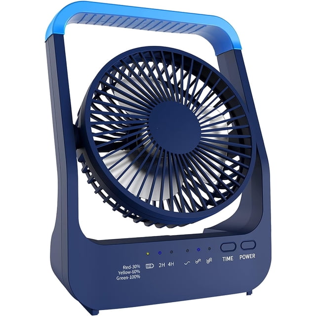 Ventilador con batería recargable de 20000 mAh, ventilador de camping para tiendas de campaña, ventilador de escritorio USB portátil de larga duración para temporada de huracanes, 3 velocida