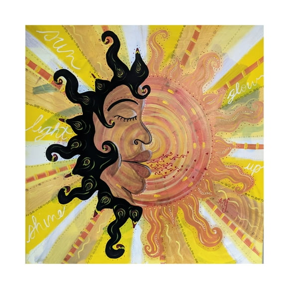 Canvas Wall Art - Rev. Dr. Angela Yarber 'Sun Goddess' Wall Art for Living Room, Bedroom, or Office Décor by Trademark Fine Art - 14 x 14 Inches