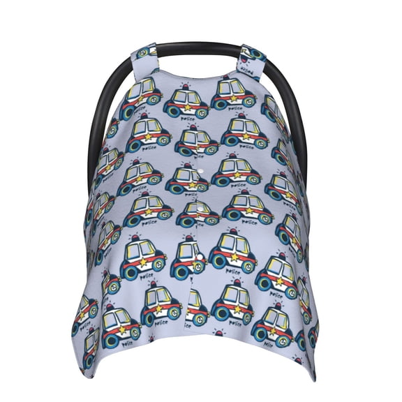 Car Seat Cover Baby - Police Car Breathable Infant Car Seat Cover for Baby Carseat, Lightweight Comfort Baby Essentials Must Haves Newborn Stuff for Girl Boy
