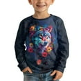 thumbnail image 3 of DISNIMO Wolf Flower Long Sleeve Tshirt Kids Fall Shirts Long Sleeve Girls Tee Shirts Size 3/4 Girls Tops Long Sleeve Loose Shirt Girls Crew Neck T Shirt Kids Funny Tshirts Girls Soft Tshirt, 3 of 7