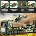 thumbnail image 3 of JoyStone 3 in 1 Green Military Big Truck Toys, Military Transport Truck Toy with Helicoper and Tank, Gift for 3+ Kids, 3 of 9