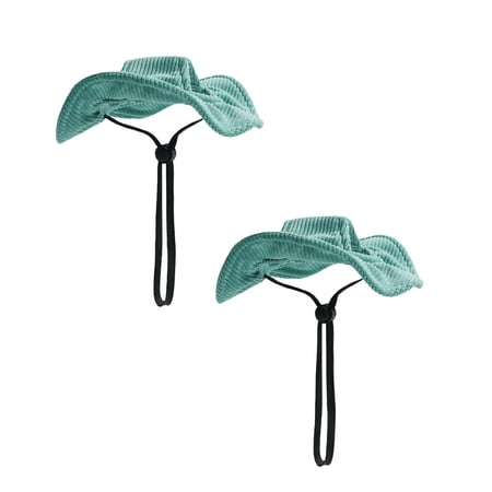 2Pack Pet Fisherman Hat Corduroy Fabric Adjustable Sun Cap With Ear Holes Xs Xl Sizes All Seasons Adjustable For Dogs With Drawstring And Breathable Design Pet Hats Birthday Gift For Pet Dog Cat L