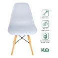 thumbnail image 3 of Silla Tipo Eames Moderna Set 4 Pzas Para Comedor Minimalista gris, 3 of 7
