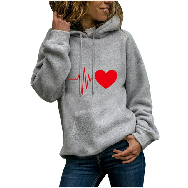 Birdeem Autumn Winter Ladies Long-Sleeved Pullover Print Round Neck Hooded Sweatshirt