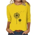thumbnail image 2 of Mefallenssiah Blouses pour Femmes 2024 Mode Féminine T-Shirt Imprimé Manches 3/4 Blouse Col Rond Hauts Décontractés, 2 of 4