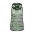 thumbnail image 4 of Hooded Vest for Women Mid Length Zip Front Snap Button Cozy Everyday Vest, 4 of 9