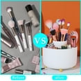 thumbnail image 4 of AOWOO Makeup Brush Holder Organizer, 360 Degree Rotating Brush Holder, Eye Shadow Brush Lipstick Case, Cosmetic Storage, 5 Slot Makeup Brushes Cup Tray for Bathroom, Desk Storage(White), 4 of 7