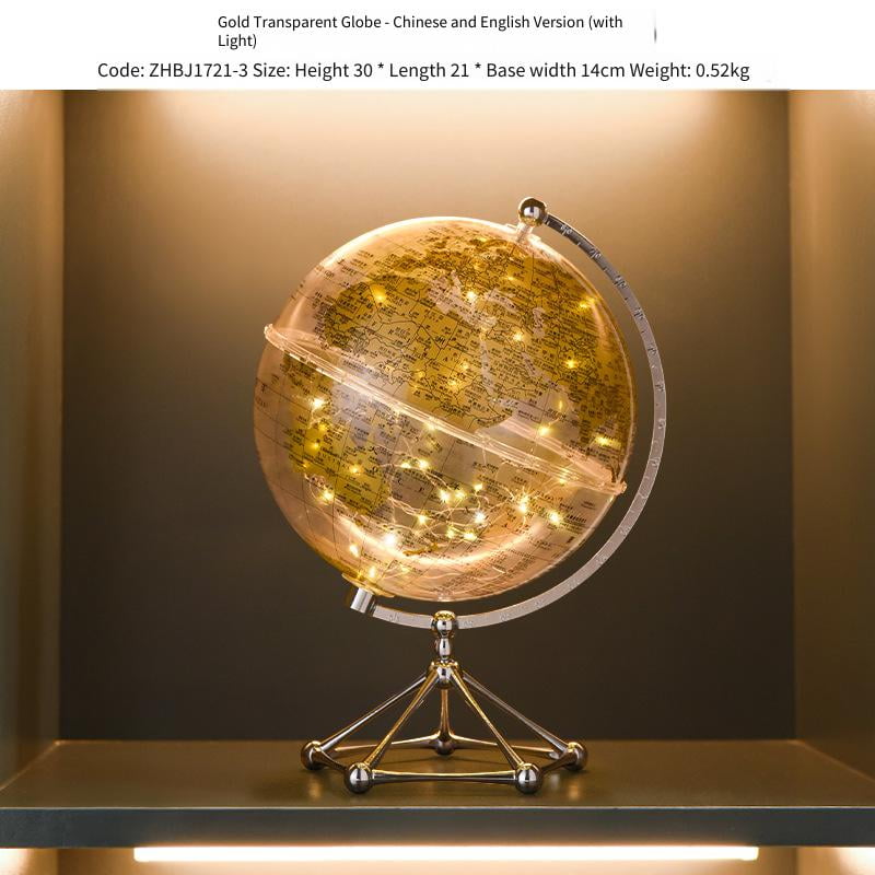 Iron & Glory World Globe - Black & Gold Decorative Globe For Office & Home