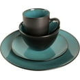 thumbnail image 2 of Round Reactive Glaze Stoneware Dinnerware Set, Teal Plates and Bowls, 16-Piece, Service for 4, 2 of 5