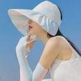 thumbnail image 3 of Women Sun Hat Rainbow Color UV Protection Elegant Face Protections Sweet Breathable Lightweight Sunscreen Wide Brim Beach Hat for Summer, 3 of 8