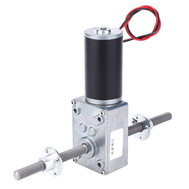 Motorreductor de tornillo sin fin con doble eje coaxial de 1/4" y rosca M8, reductor de velocidad, 2345, con brida (relación de reducción 31)