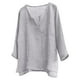 thumbnail image 1 of Designer Spring Summer Men's Casual Cotton Linen Solid Color Long Sleeve Shirts Loose Stand Collar Shirts 4XL, 1 of 5