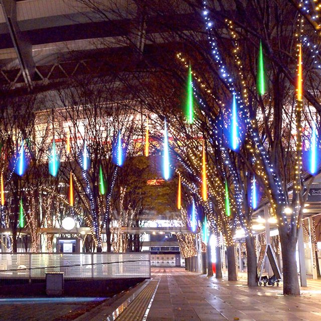 leyfeng Directo de fábrica, luces de lluvia de meteoritos, ingeniería de iluminación, luces de cadena coloridas, luces decorativas LED impermeables para exteriores