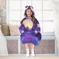 thumbnail image 7 of FORMRS Wearable Blanket Hoodie with Sleeves for Kids Cozy Flannel Sweatshirt, Blue Road, 7 of 7
