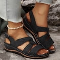 thumbnail image 5 of Women's Wedge Sandals Platform Comfortable Dressy Sandal Arch Support Ankle Strap Summer Cut Out Open Toe Walking Shoes White Size 9.5, 5 of 9