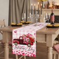 thumbnail image 2 of Table Runners 90 Inches Long Dress Scarves, Valentine's Day Farmhouse Coffee/Dining/Kitchen Table Runner for Living Room, Roses Car Love Hearts Romantic Pink Plaid 13x90 Inch, 2 of 9
