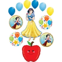 Snow White Party Supplies Princess and Apple Birthday Balloon Bouquet Decorations