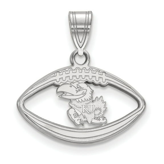 Women's Kansas Jayhawks Sterling Silver Logo Football Pendant