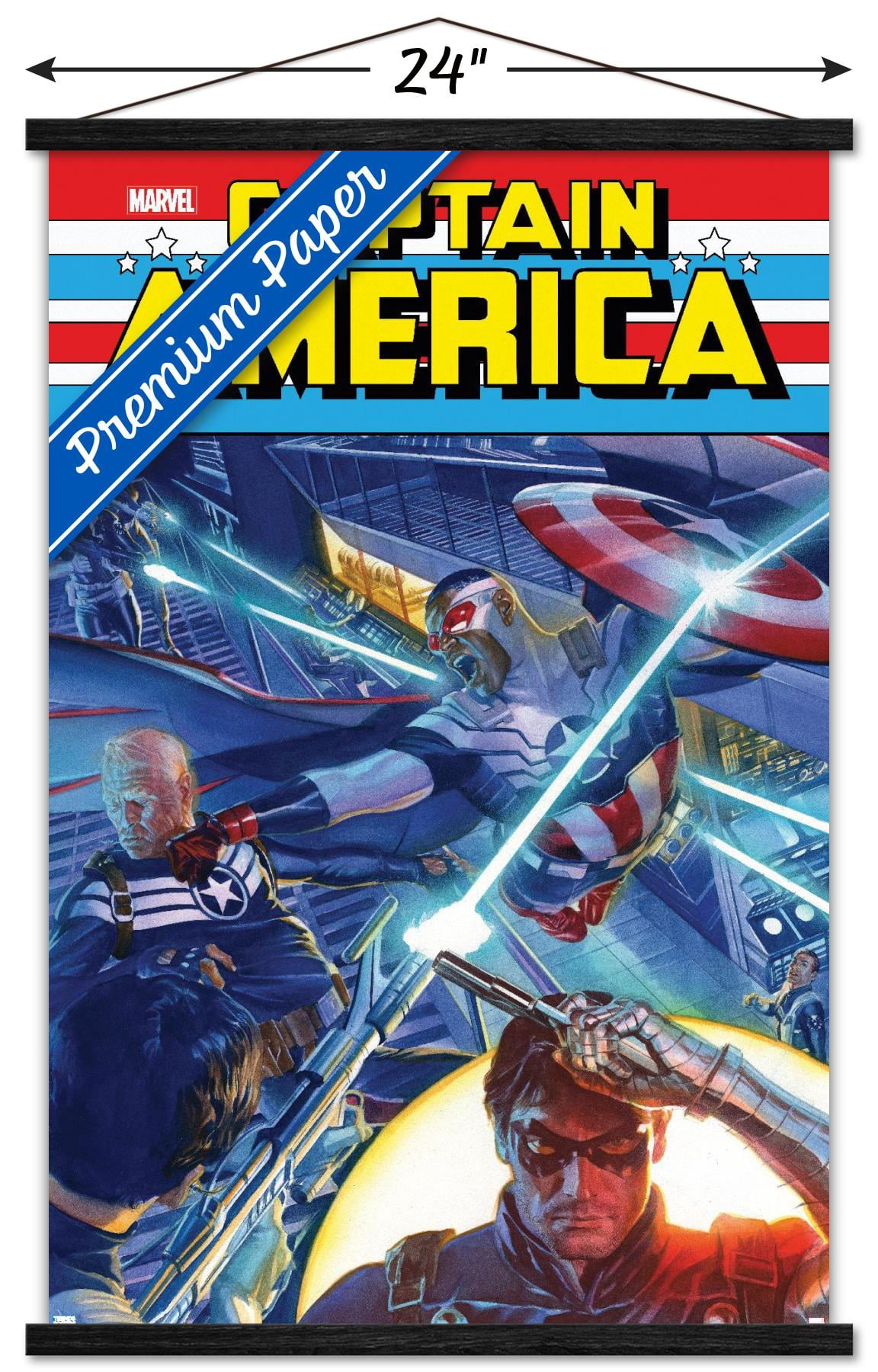 Marvel Comics - Winter Soldier - Captain America: Sam Wilson #7 Wall Poster with Wooden Magnetic Frame, 22.375" x 34"