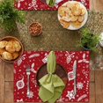 thumbnail image 4 of Christmas Place Mats Set of 6 Snow Berry Christmas Decoration Ball Snow Boots Bell Decoration Table Mat Holiday Home Kitchen Table Mat Decoration 12x18 Inch, 4 of 6