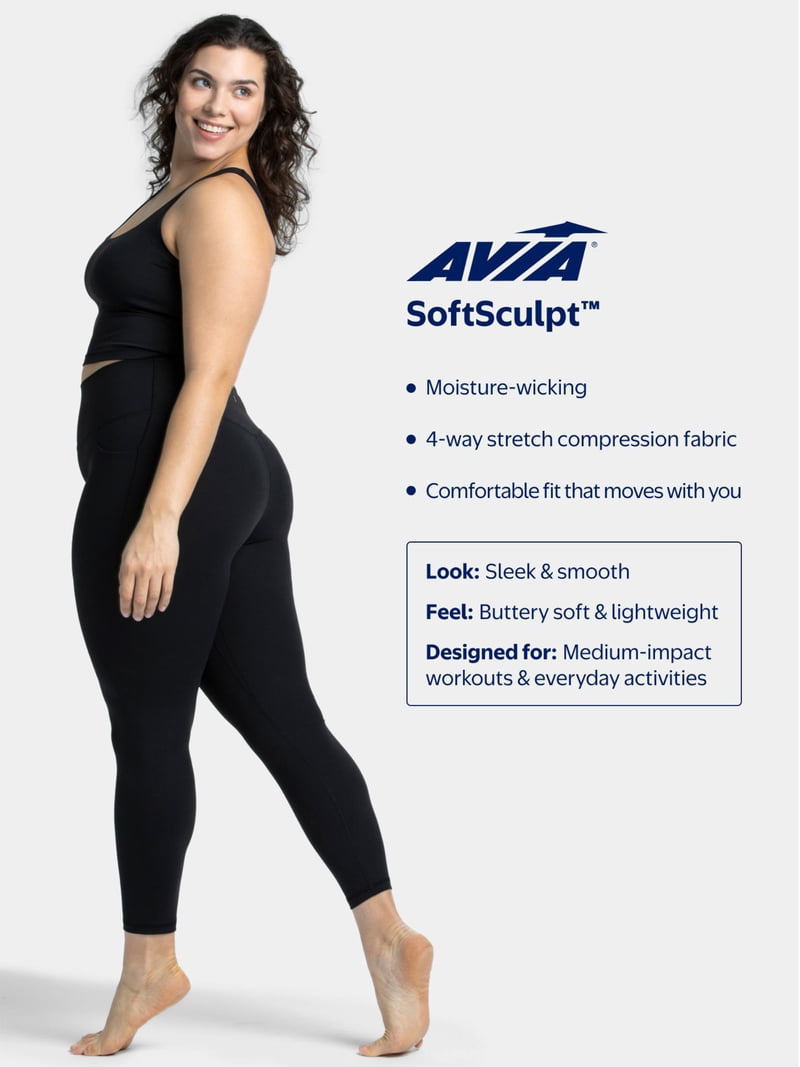 Avia Women's and Women's Plus SoftSculpt High Rise Capri Leggings