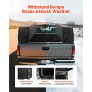 KFFKFF Contractor Truck Tool Box, 72 x 21 x 13 in, Black Aluminum TopSider Toolbox with Two Lower Drawers, Flip-Up Door, Weather-Resistant Storage Box with Latch, for Truck Bed Pickup