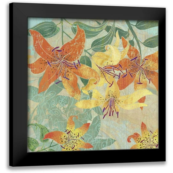 Collier-Morales, R. 12x12 Black Modern Framed Museum Art Print Titled - Tiger Lilies I