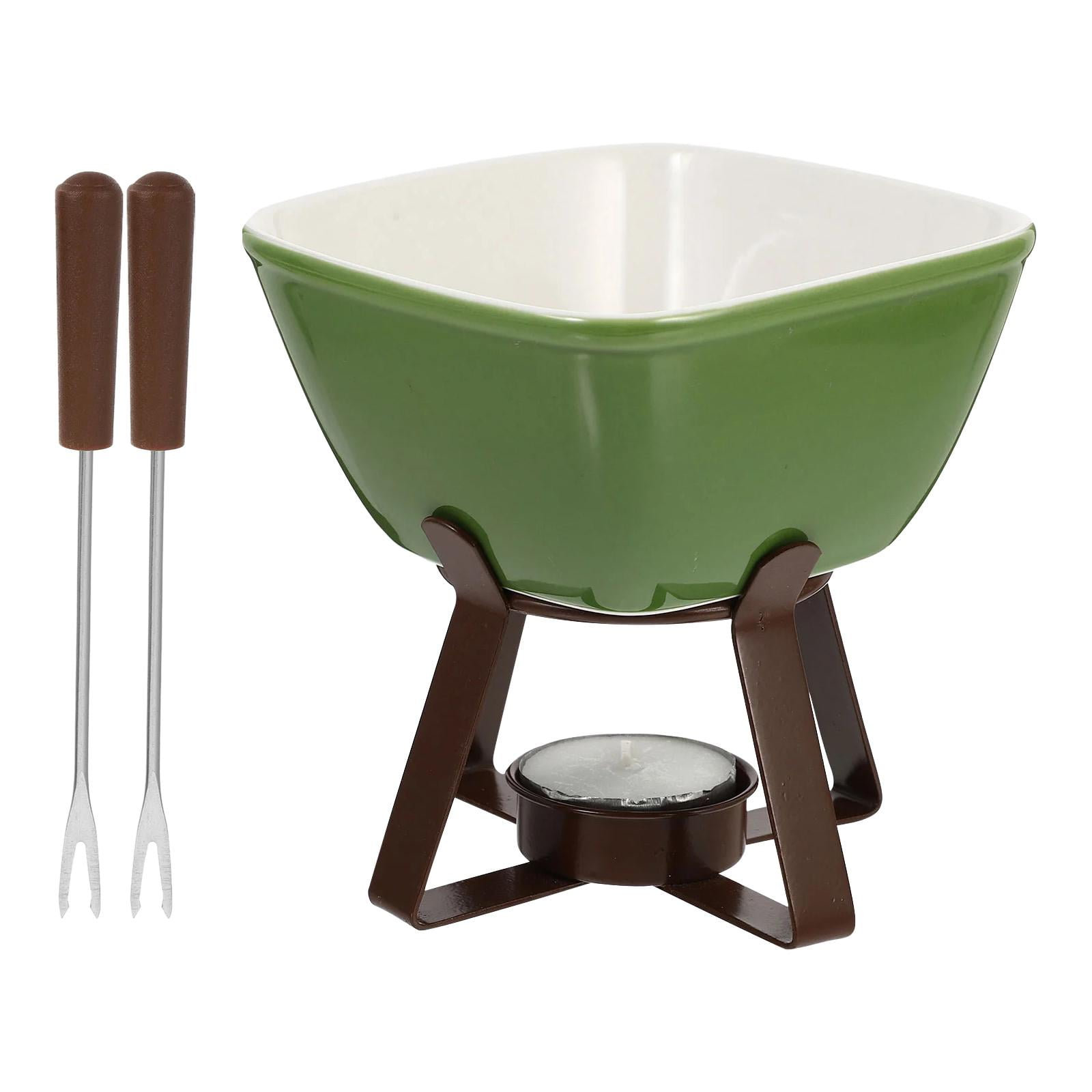 XRXRX Schokoladen Fondue Set Mit Tassen - Keramik Schmelztopf Mit Gabeln