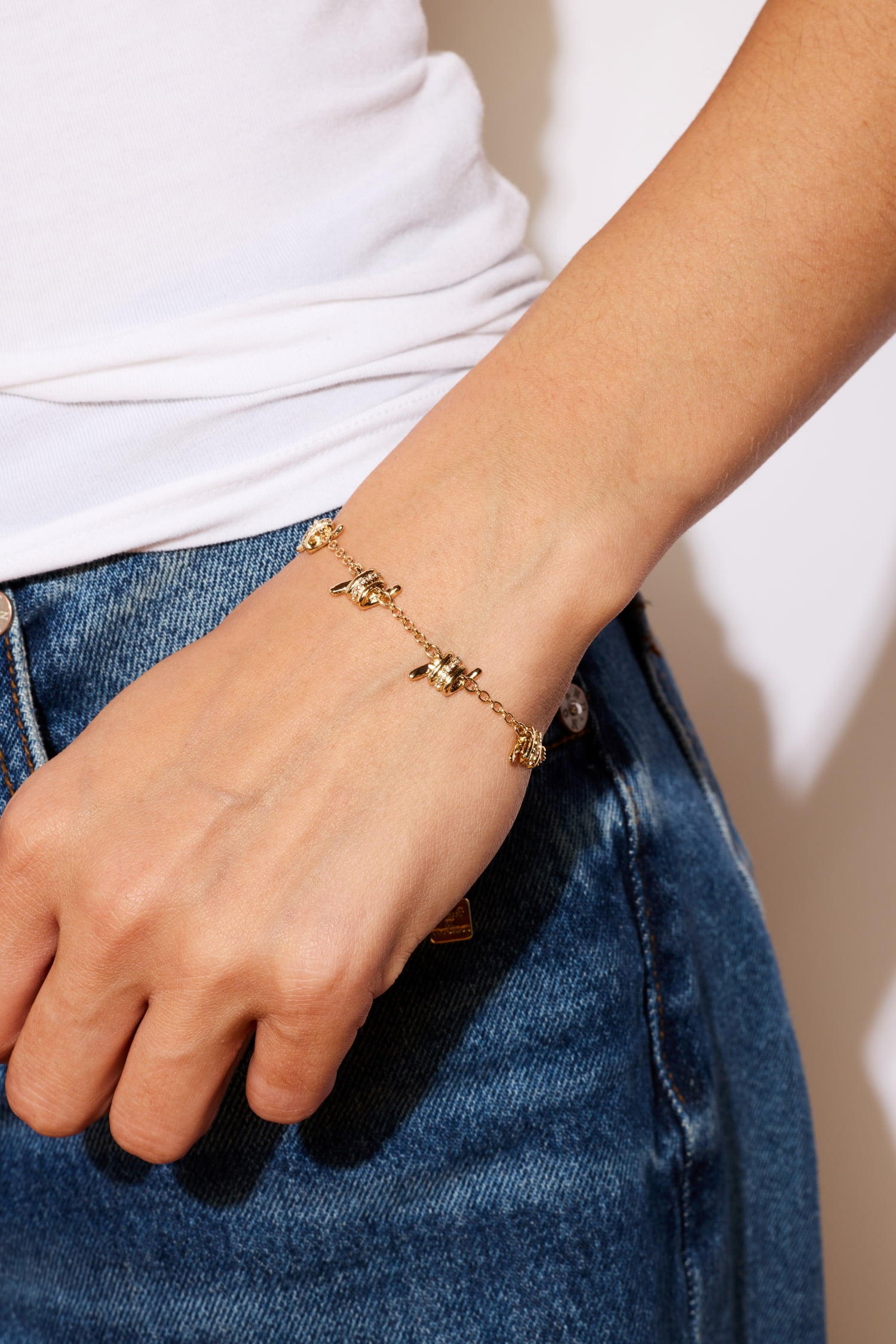 Bella by Thorne Barbed Wire with CZ Detail Adult Bracelet, Silver