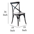 thumbnail image 5 of Benjara Puri Dining Side Chair Set of 2- X Shaped Backrest- Reclaimed Black, 5 of 6