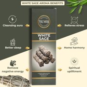 White Sage Incense Sticks - Pack of 100 Insence-Sticks for Cleansing Negative Energy - Made with Natural White Sage Smudge - Non Toxic Salvia Blanca Inciensos - Spiritual Insense Incents