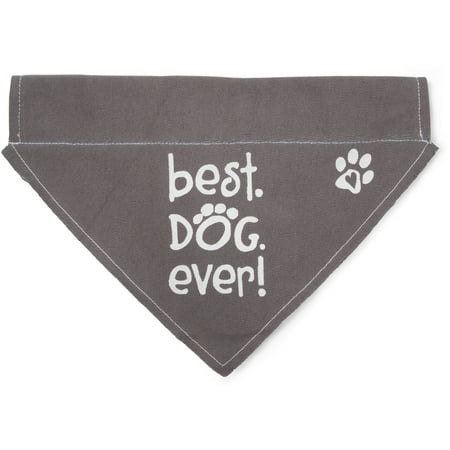 Pavilion - Gray Paw Print Large Dog Slip on the Collar Bandanna - Best Dog