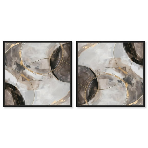Art Remedy Modern Contemporary Canvas, 12" x 12", Black Frame, Mystic Flow Set