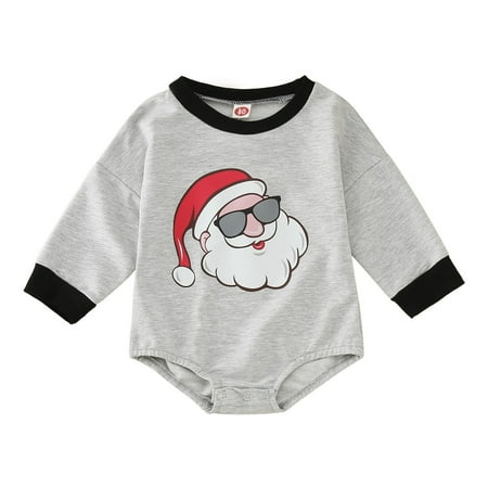 

Onesie Baby Jumpsuit Boys Girls Long Sleeve Christmas Santa Printed Romper Tops Bodysuit For Baby Clothes Kid Child Fashion Baby jumpsuits