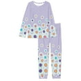 thumbnail image 4 of Renewold Women's Soft Long Sleeve Pajamas Set Beautiful Color Daisies Print Top and Pants Pjs Fall Winter Vacation Lounge Sleepwear Sets with Pockets Size 3XL, 4 of 5