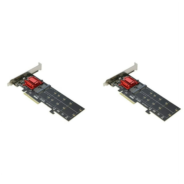 2X NVMe PCIe Adapter,M.2 NVMe SSD to PCI-E 3.1 X8/X16 Card Support M.2 (M Key) NVMe SSD 22110/2280/2260/2242